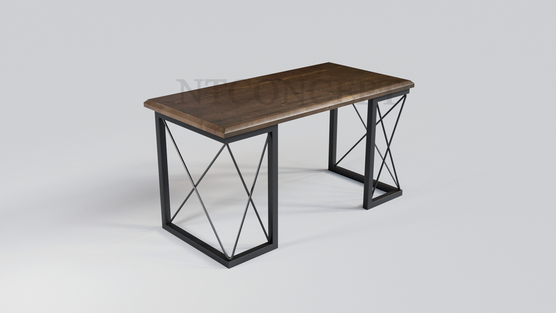 Wells Koyu Ceviz Doğal Ahşap Çalışma Masası