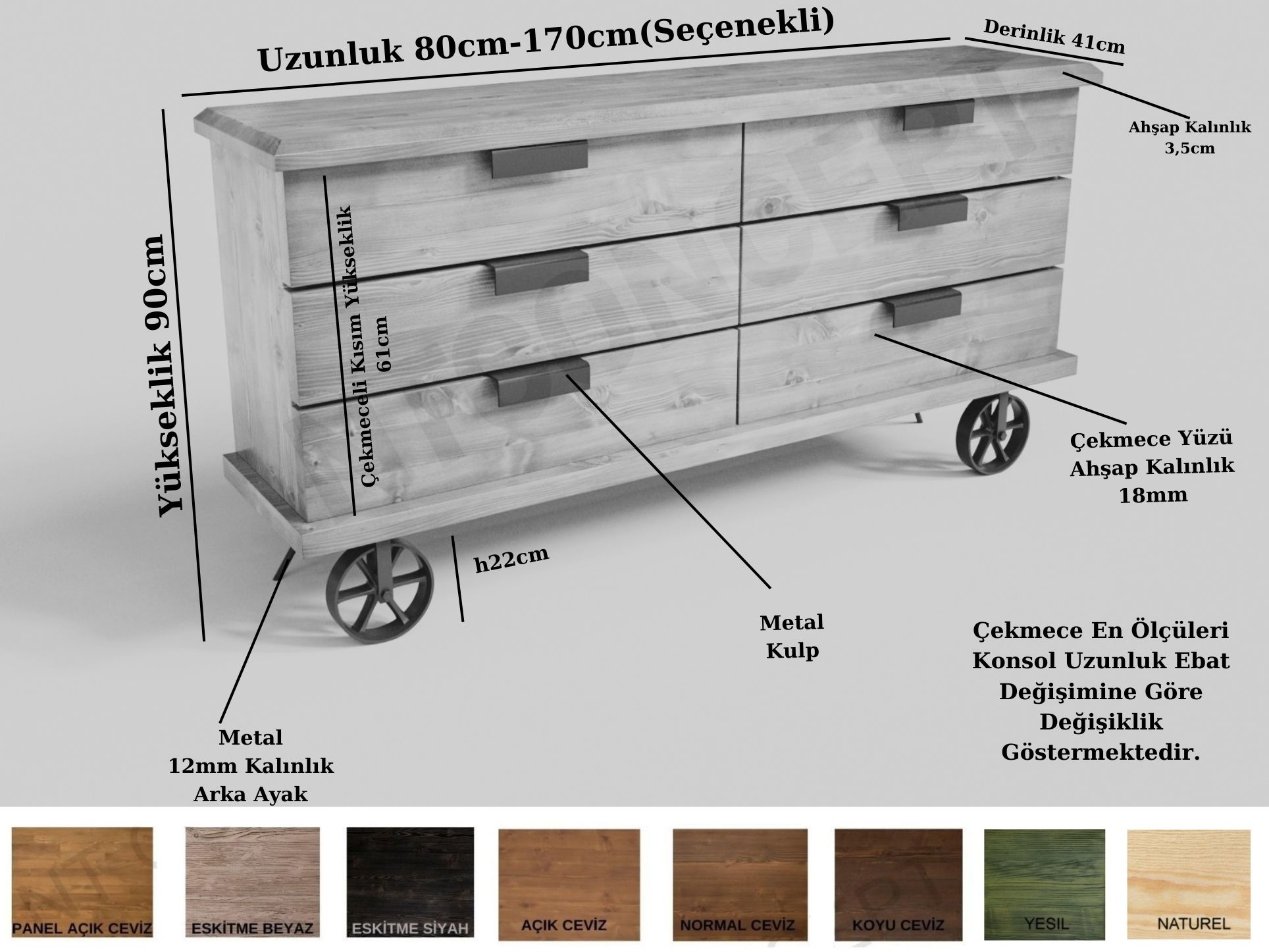 Aden Ntconcept Masif Ağaç Konsol