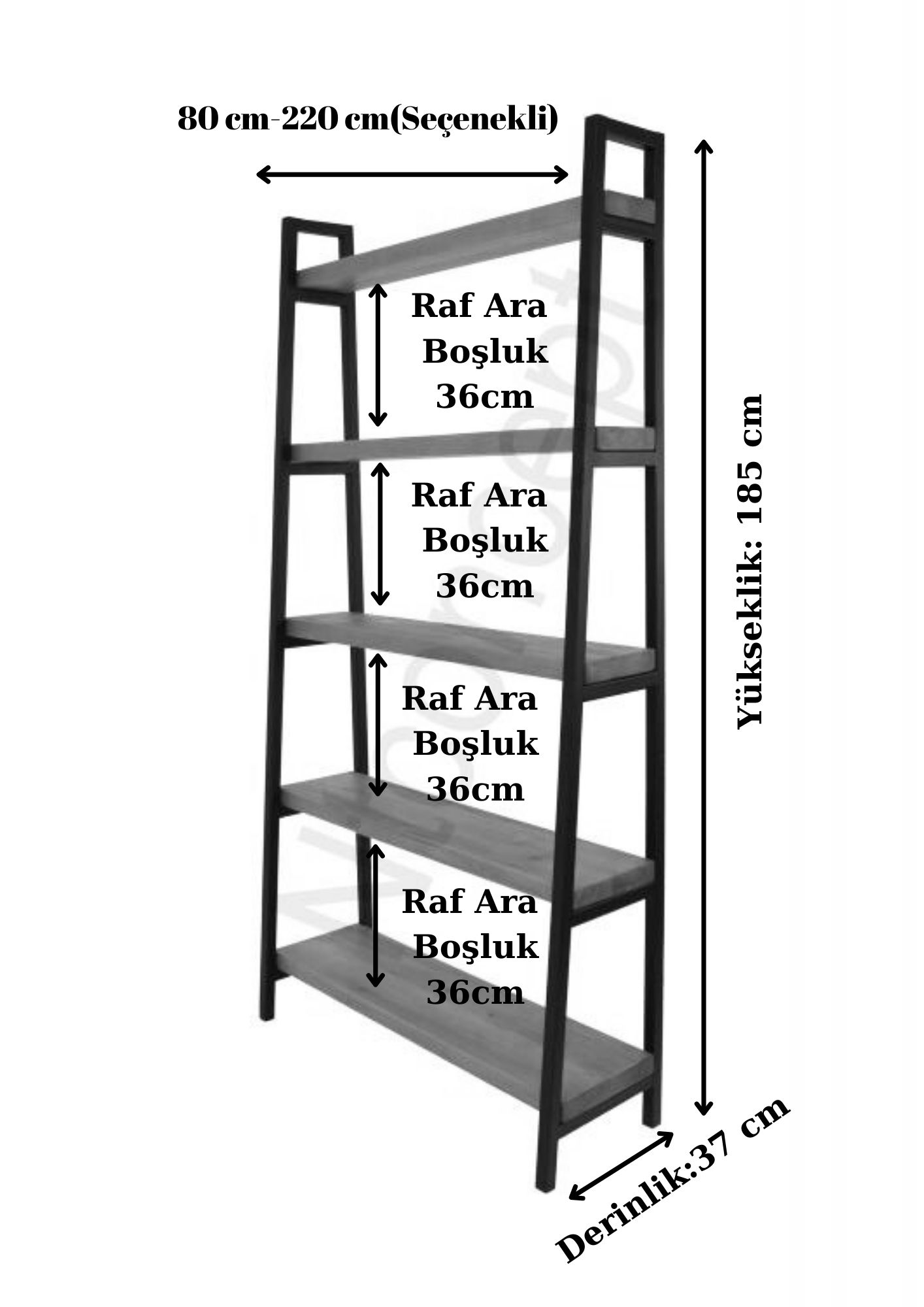 Mira Açık Ceviz Renk Doğal Ahşap Kitaplık Vitrin