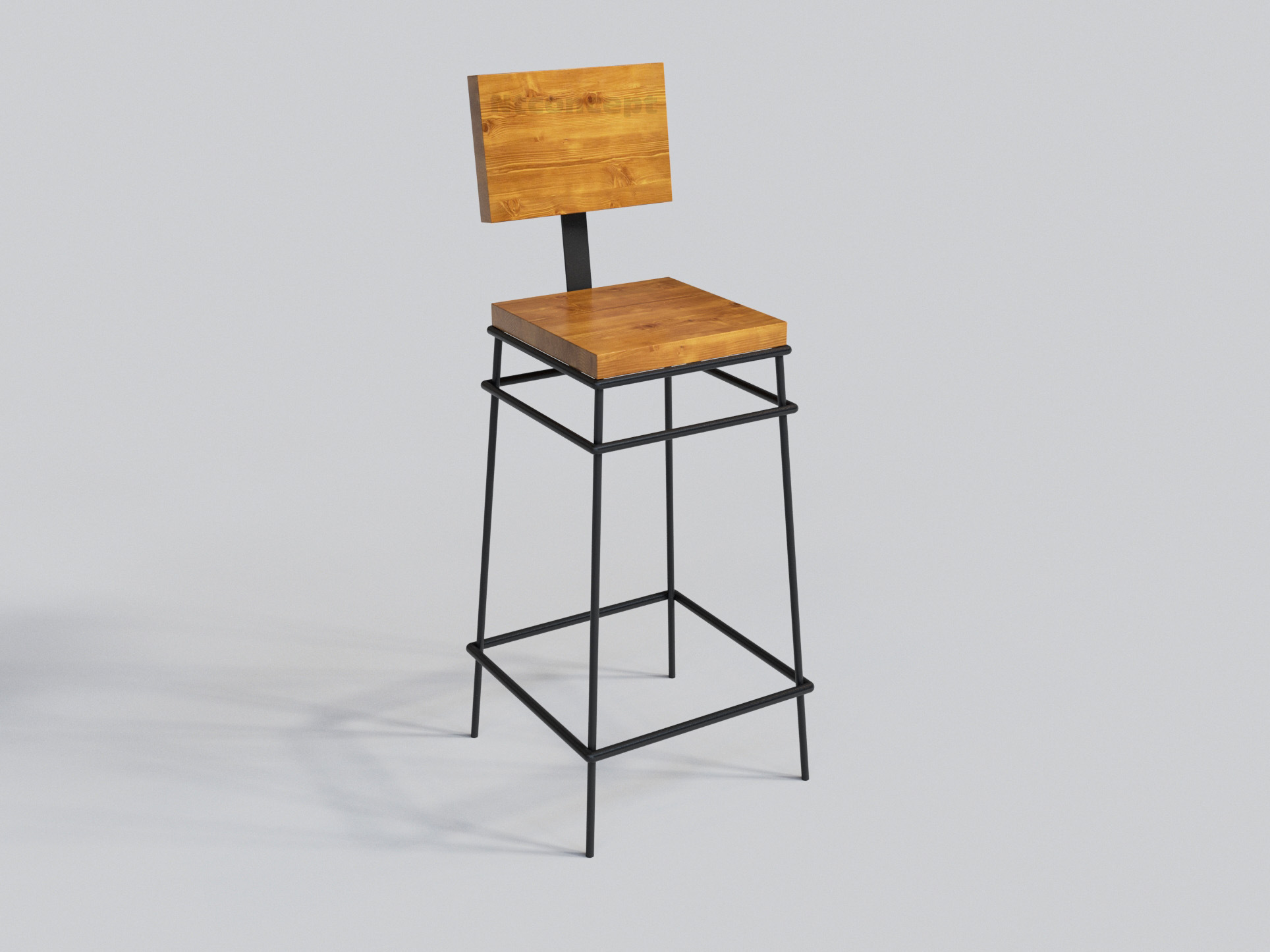 Ntconcept Masif Ahşap Bar Sandalyesi