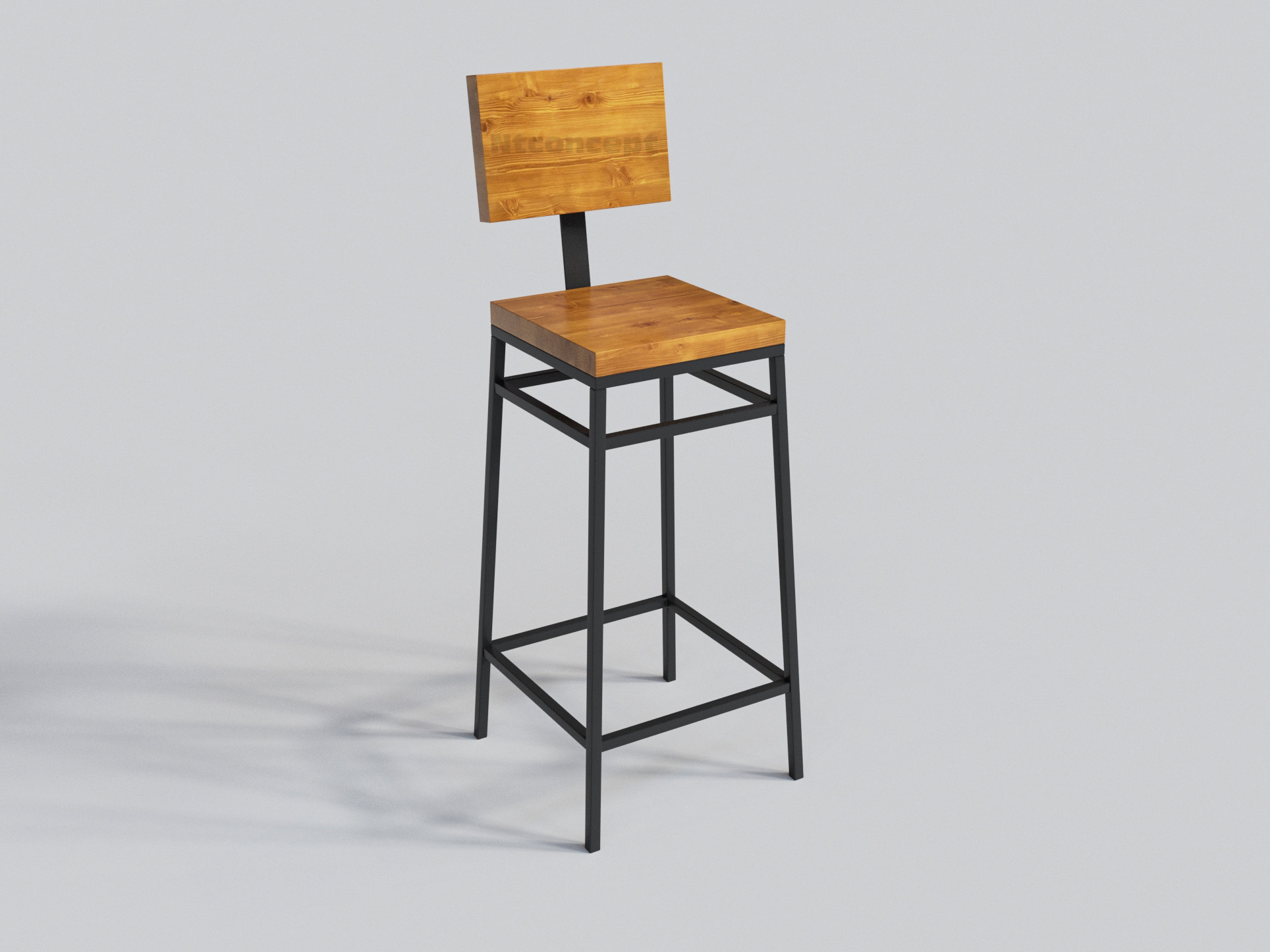 Ntconcept Masif Ahşap Bar Sandalyesi