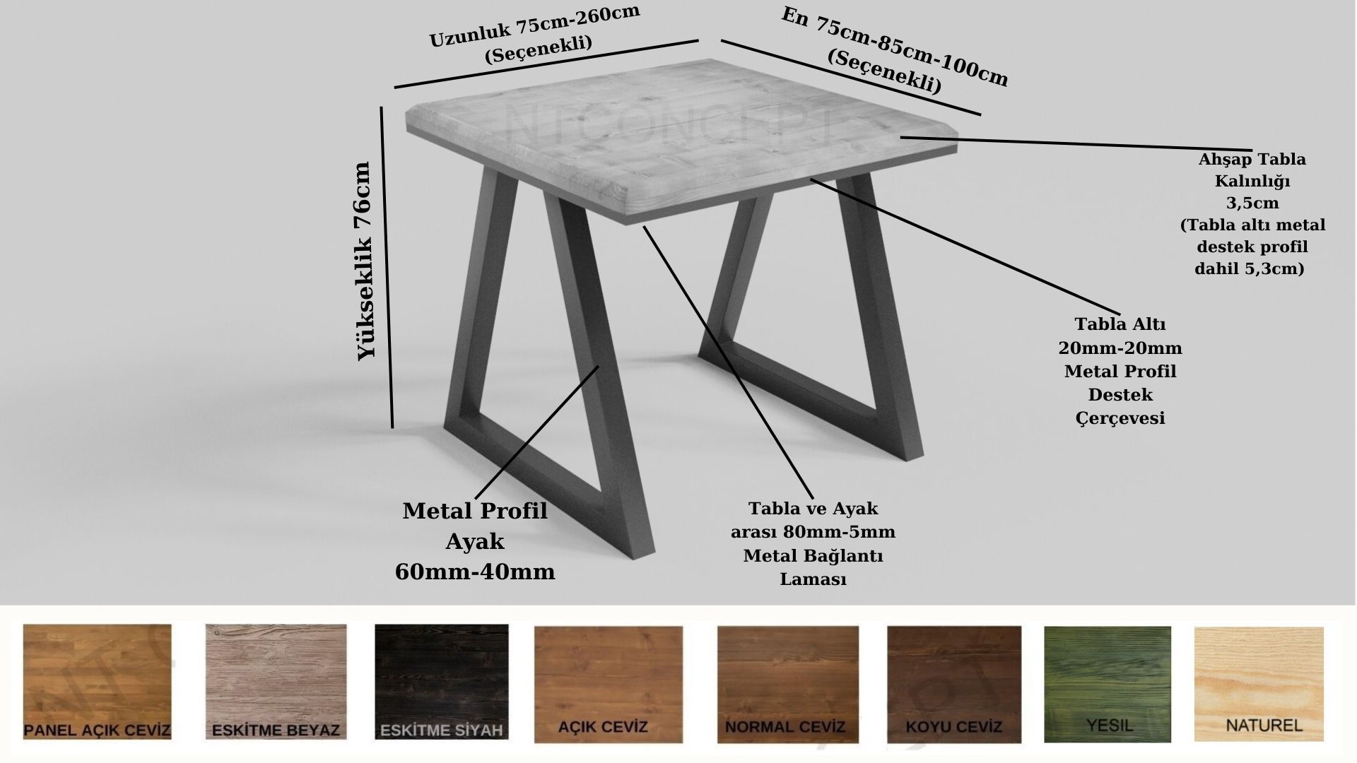 Ntconcept Tual Masif Ahşap Masa