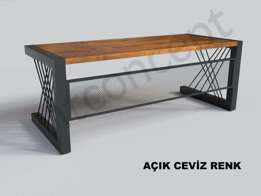 Ntconcept%20Alfa%20Açık%20Ceviz%20Renk%20Masif%20Ağaç%20Ofis%20ve%20Çalışma%20Masası