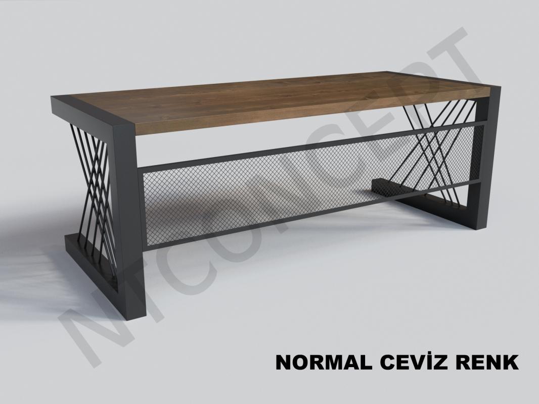 Ntconcept Alfa Normal Ceviz Renk Masif Ağaç Ofis ve Çalışma Masası