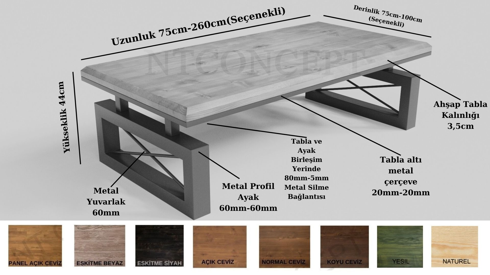 Min Ntconcept Masif Ahşap Sehpa