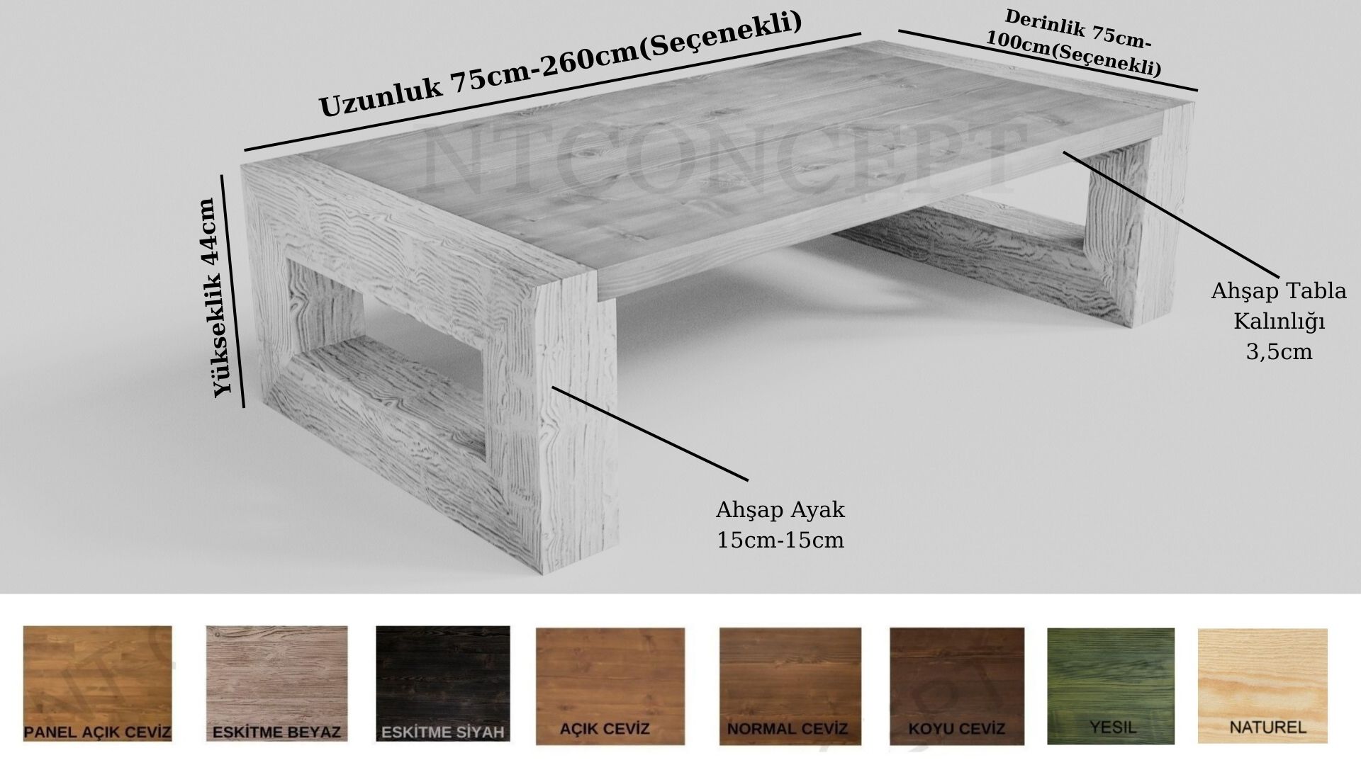 Run Ntconcept Masif Ahşap Sehpa