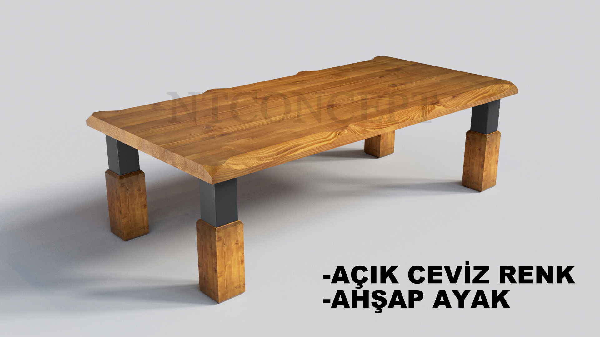 Sui Ntconcept Ahşap Ayak Masif Ahşap Sehpa