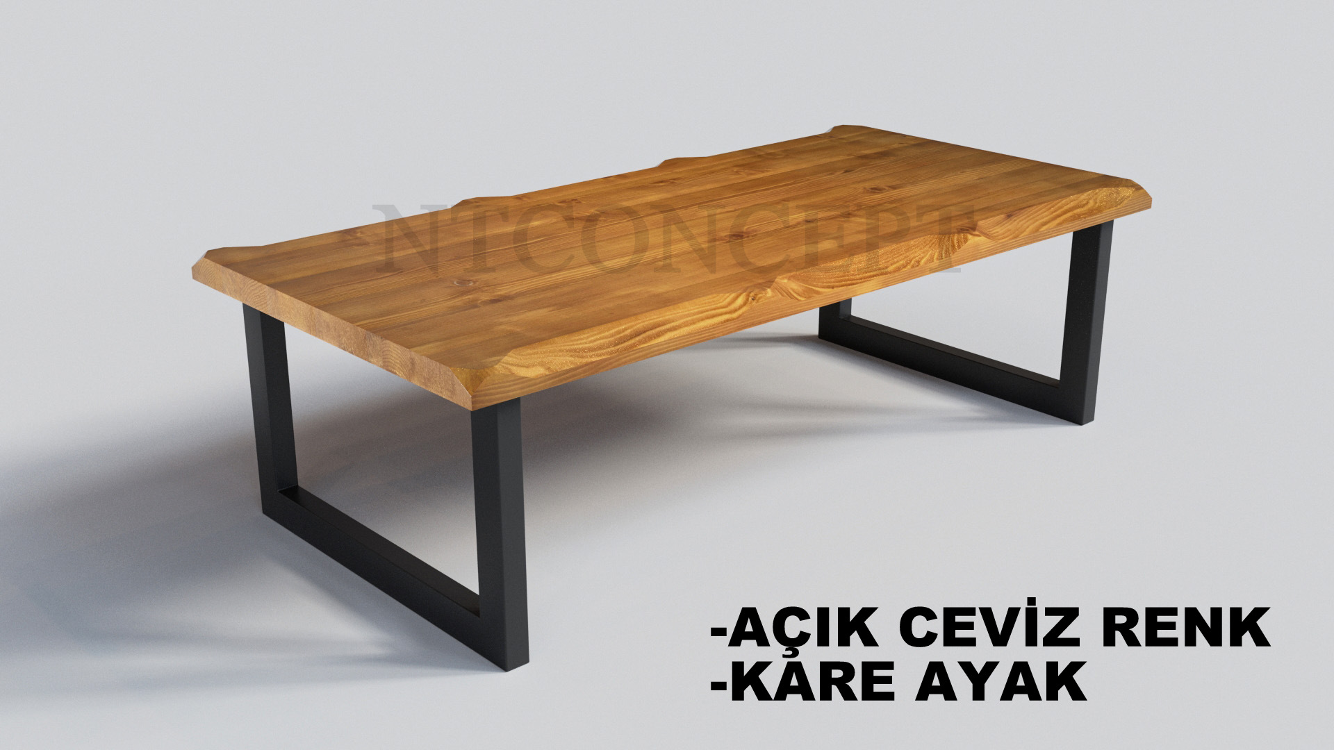 Sui Ntconcept Kare Ayak Masif Ahşap Sehpa