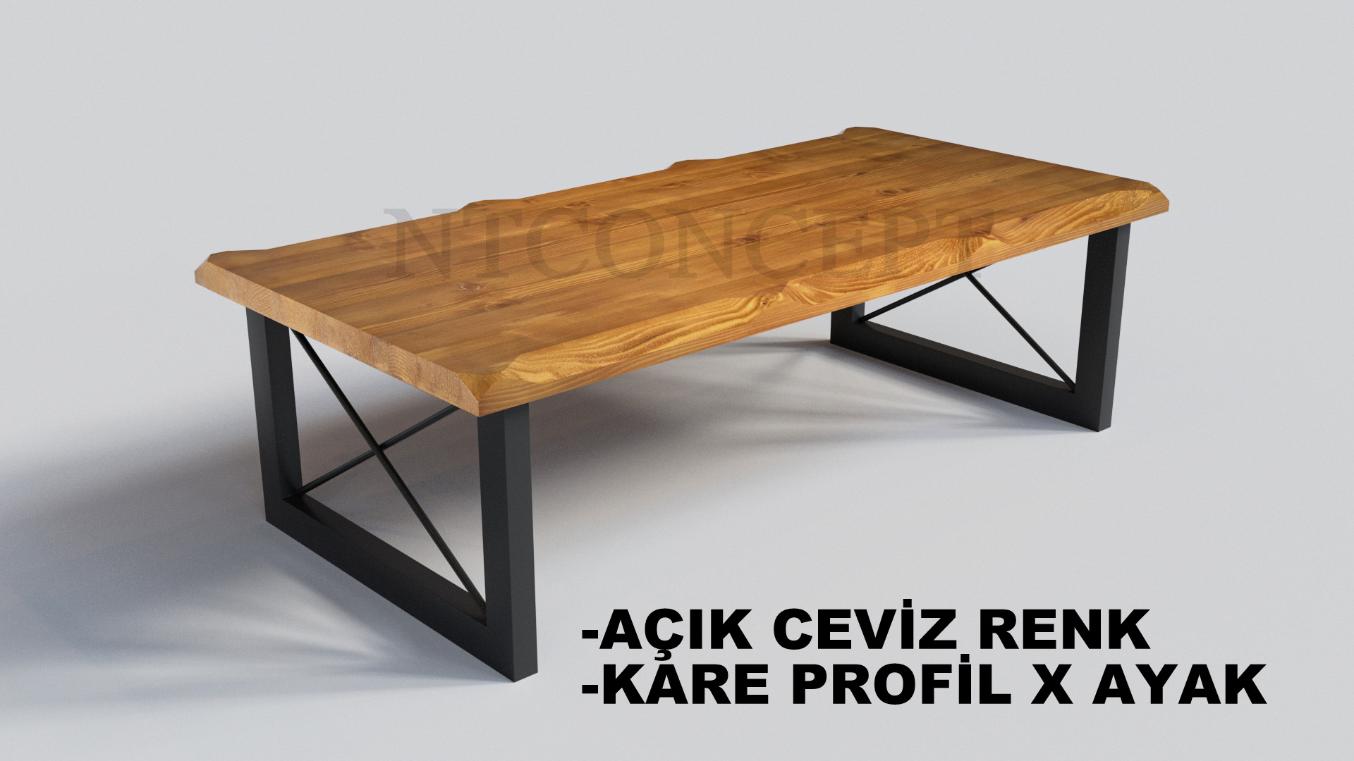Sui Ntconcept Profil X Ayak Masif Ahşap Sehpa