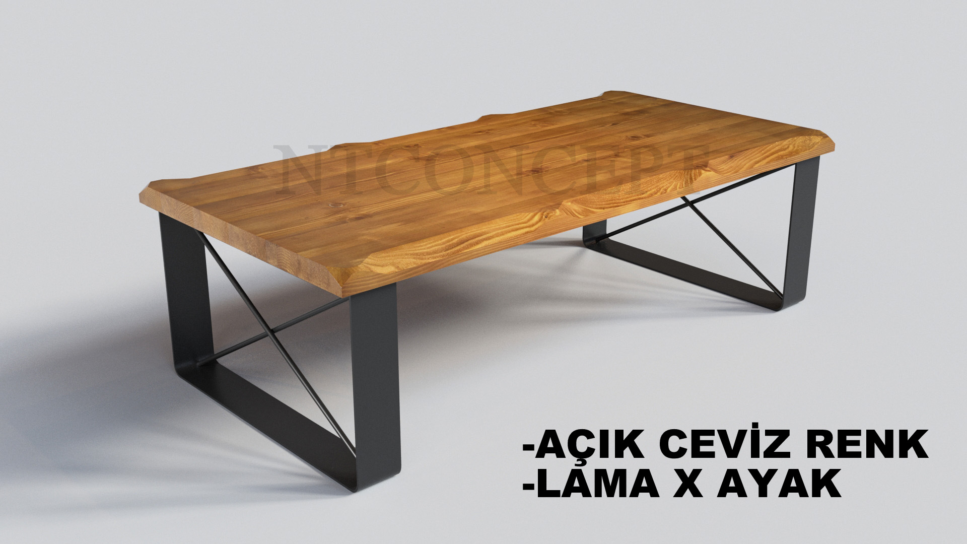 Sui Ntconcept Lama X Ayak Masif Ahşap Sehpa