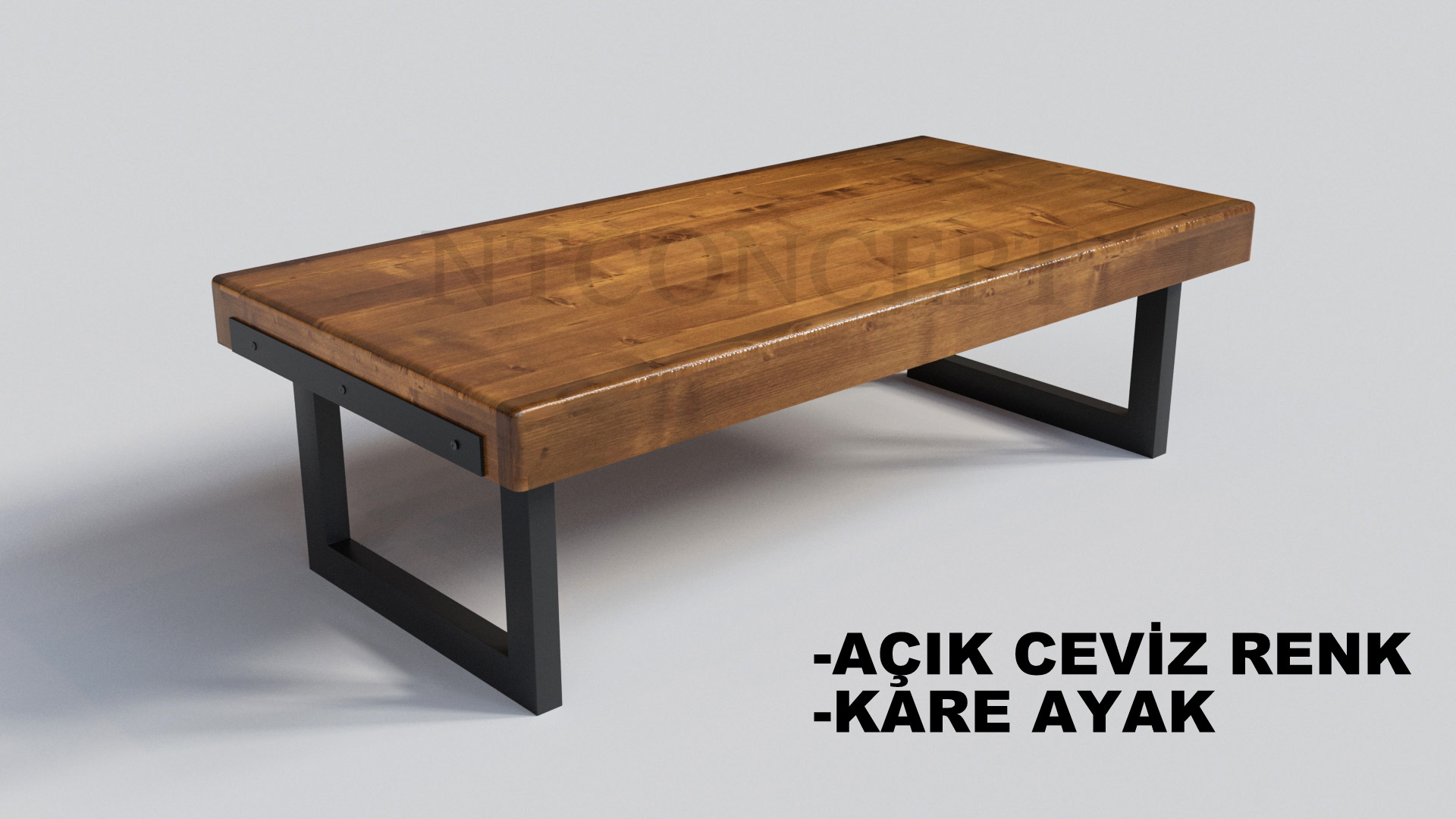 Doi Ntconcept Kare Ayak Masif Ahşap Sehpa