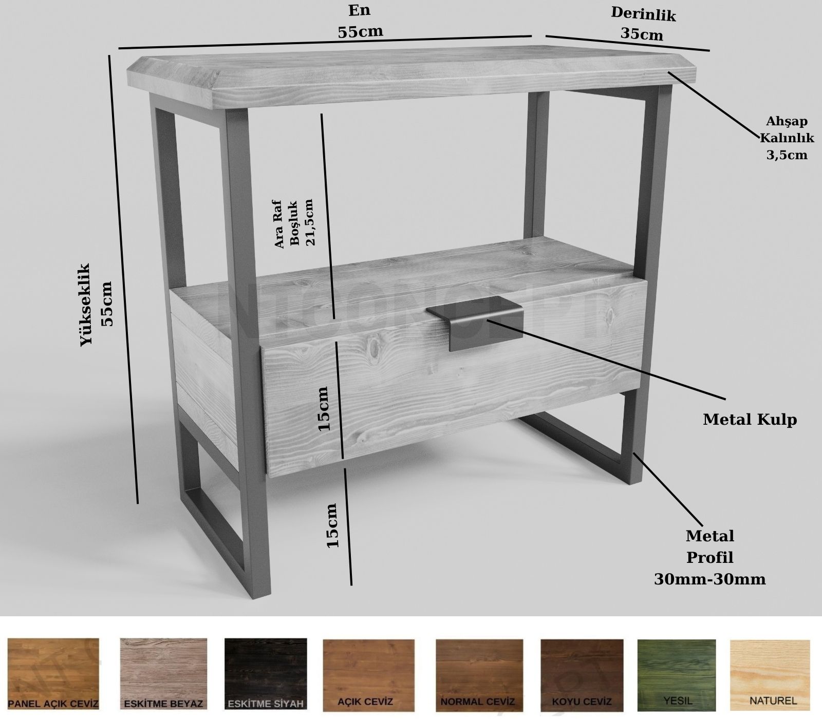 Ntconcept Masif Ağaç Komidin