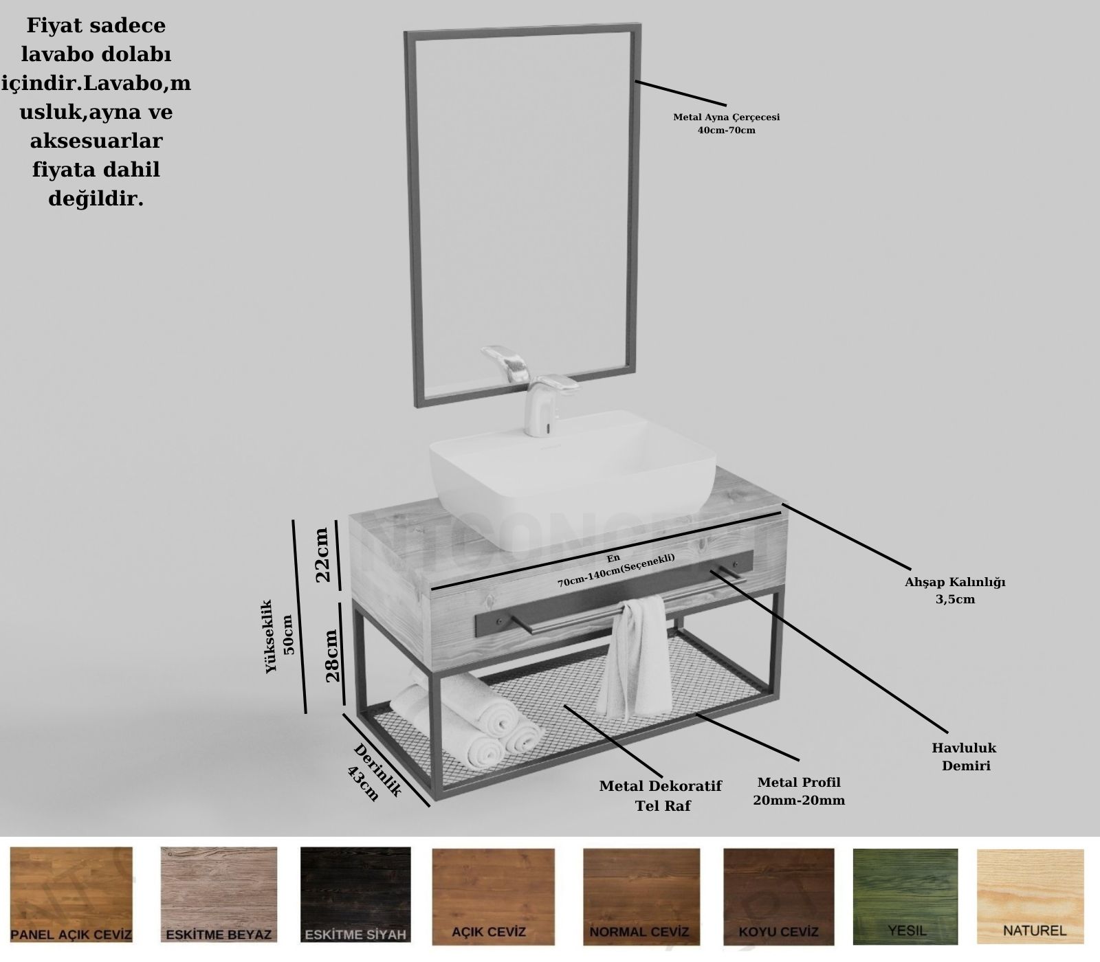 Ntconcept%20Artes%20Ayna%20Çerçeveli%20Masif%20Ahşap%20Lavabo%20Dolabı%20Hilton