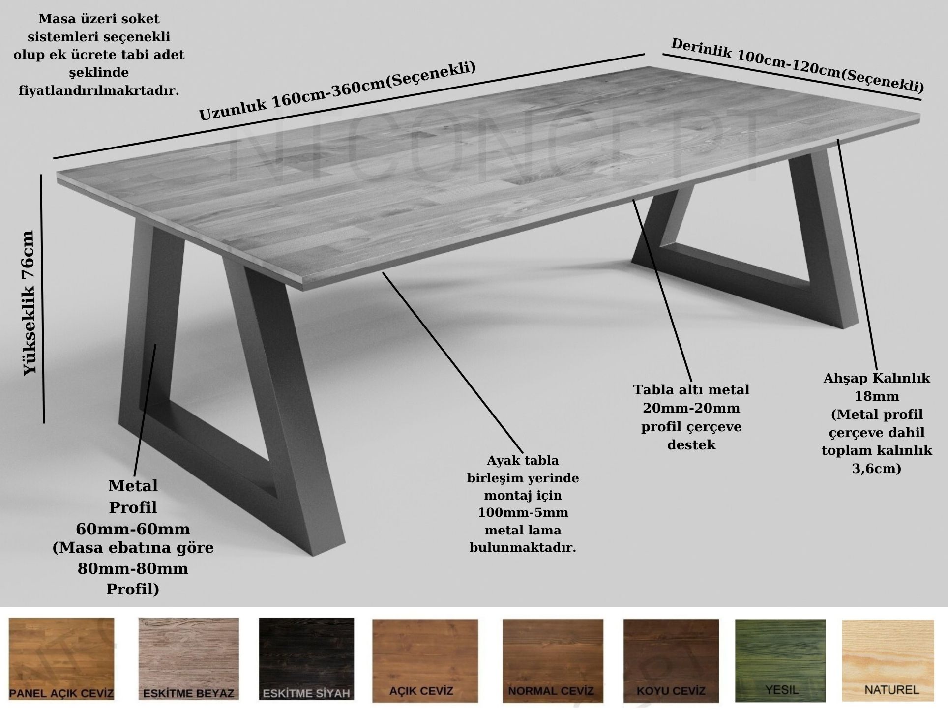 Ntconcept Lihe Masif Ahşap Toplantı Masası