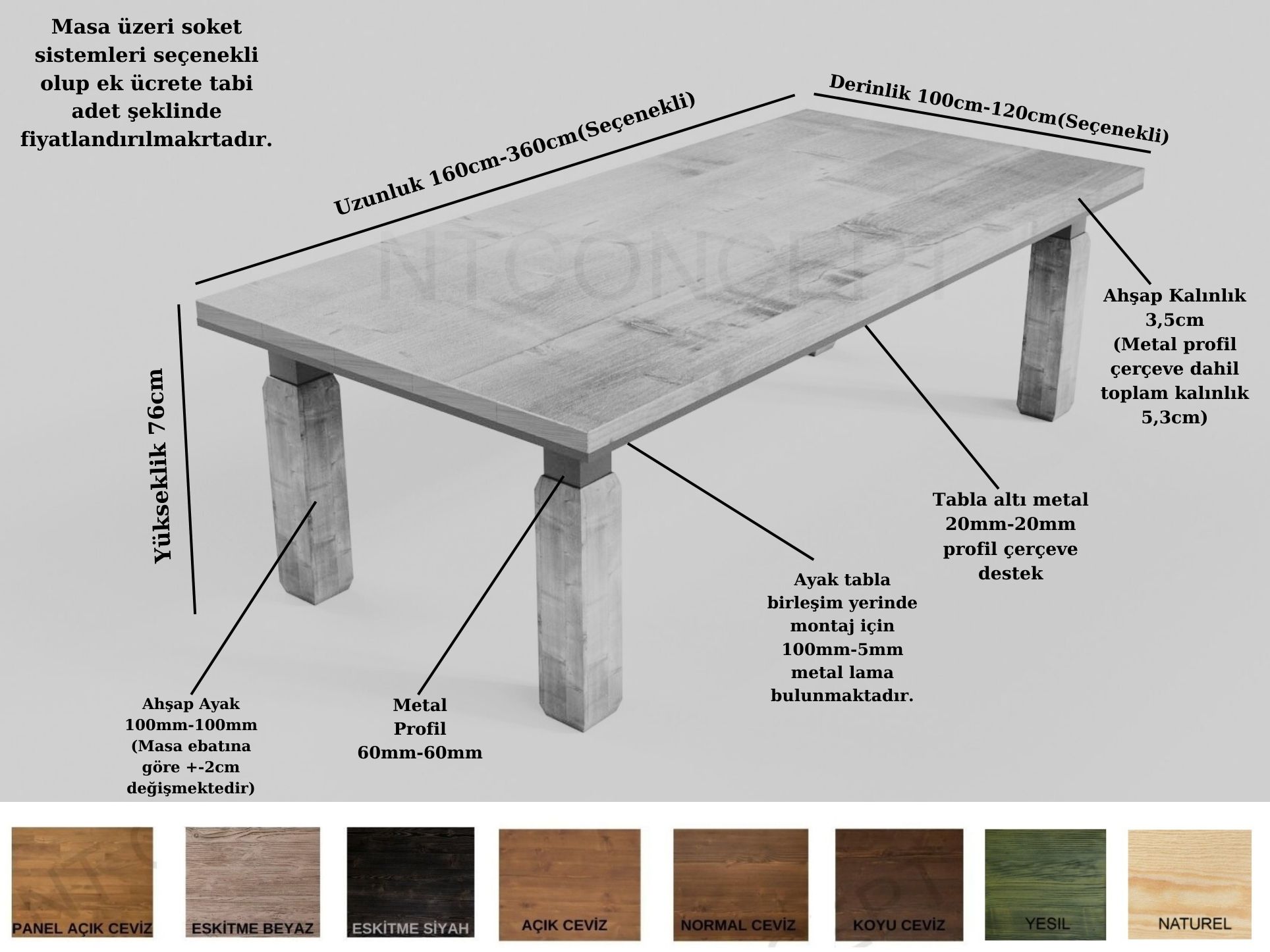 Ntconcept Wood Masif Ahşap Toplantı Masası
