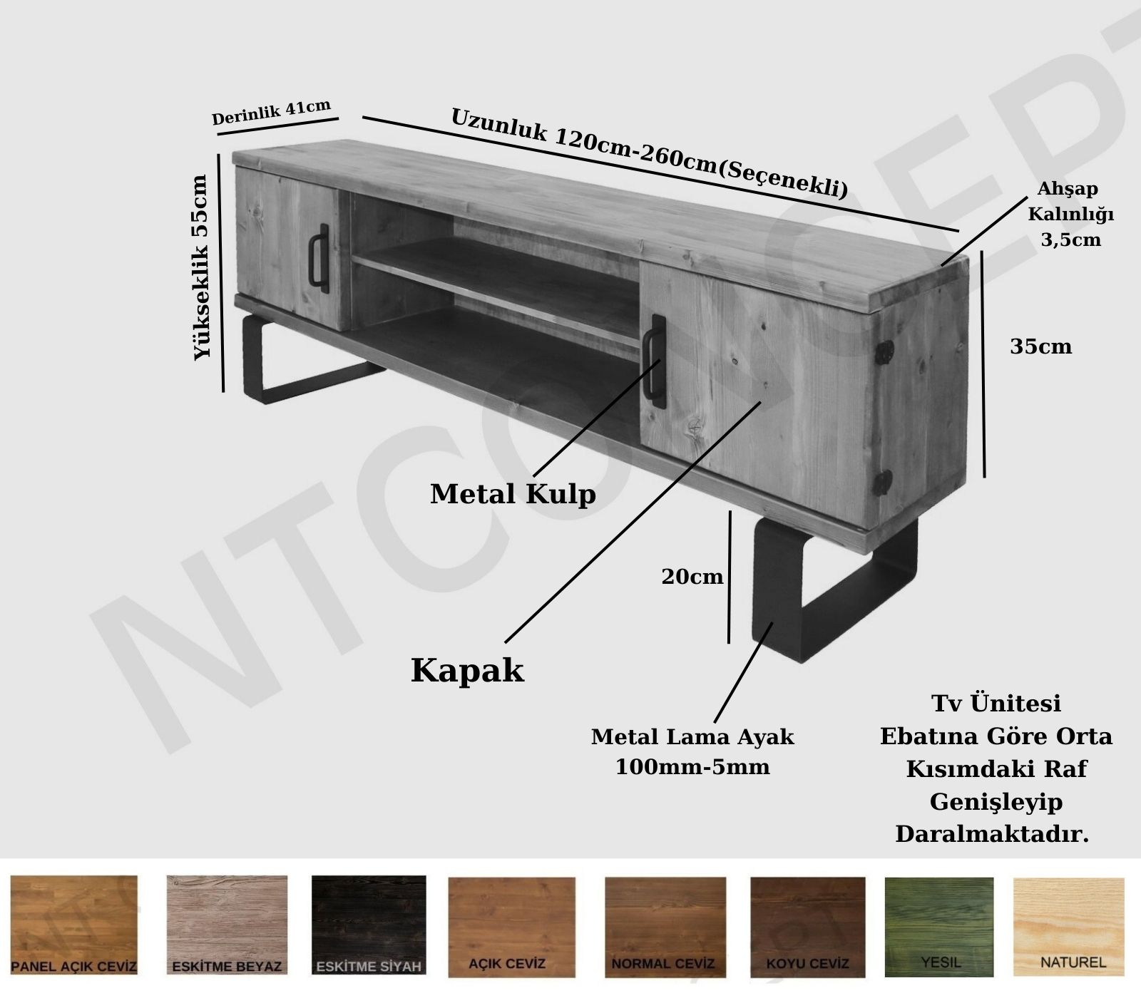 Ron Ntconcept Masif Ahşap Tv Stand