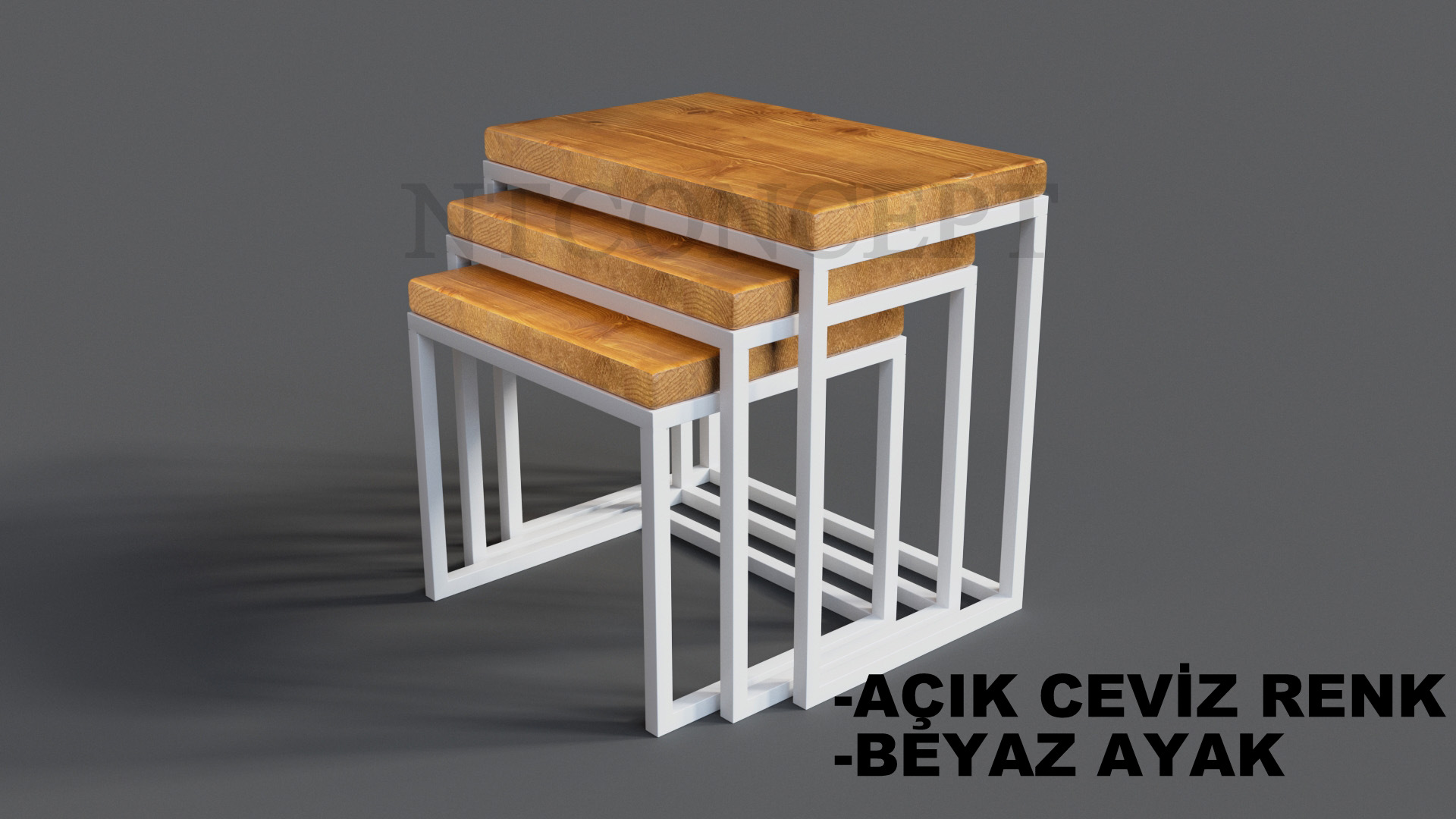 Lie Ntconcept Masif Ağaç Zigon Sehpa
