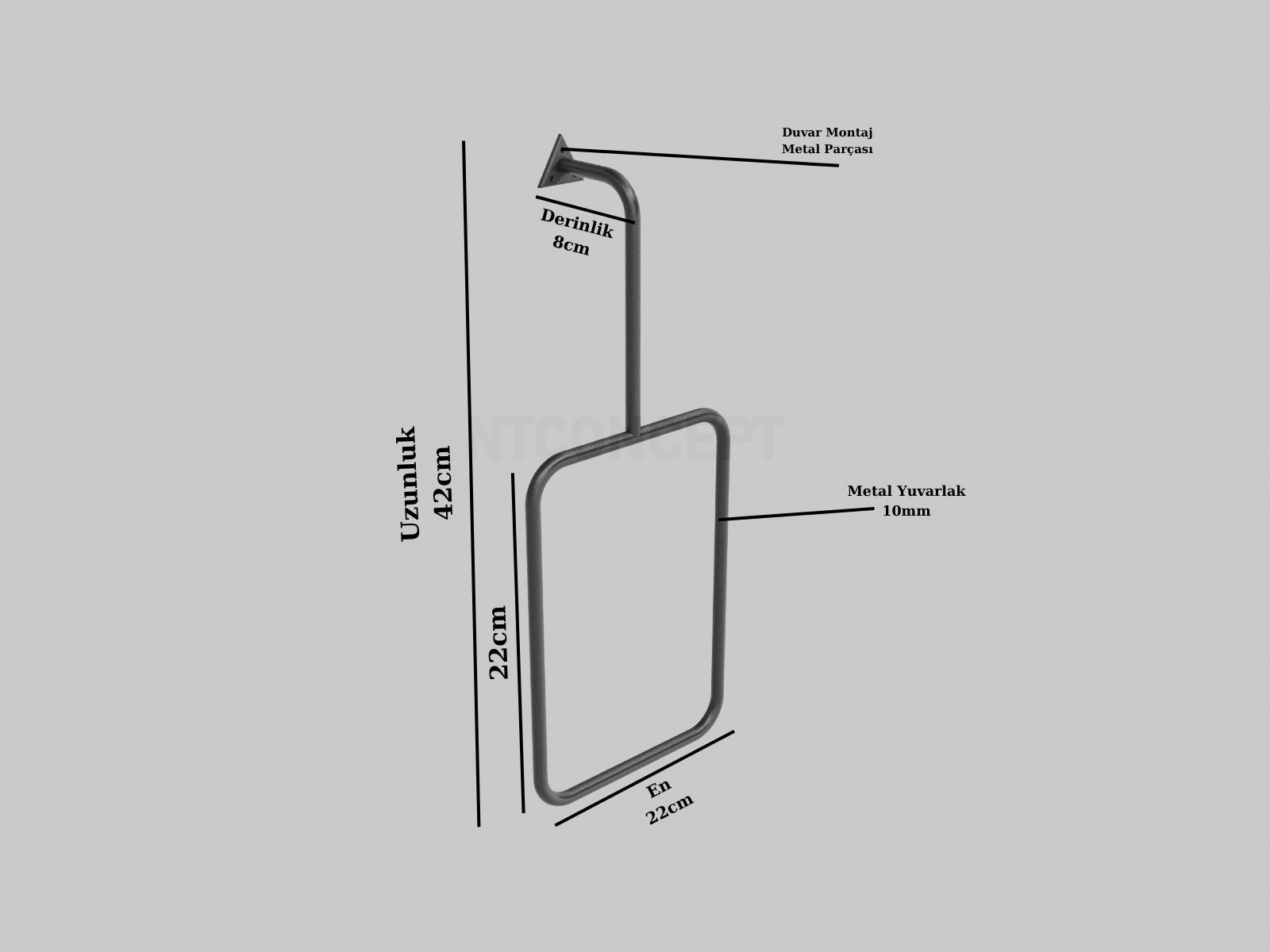 Ntconcept Siyah Metal Duvar Askılığı