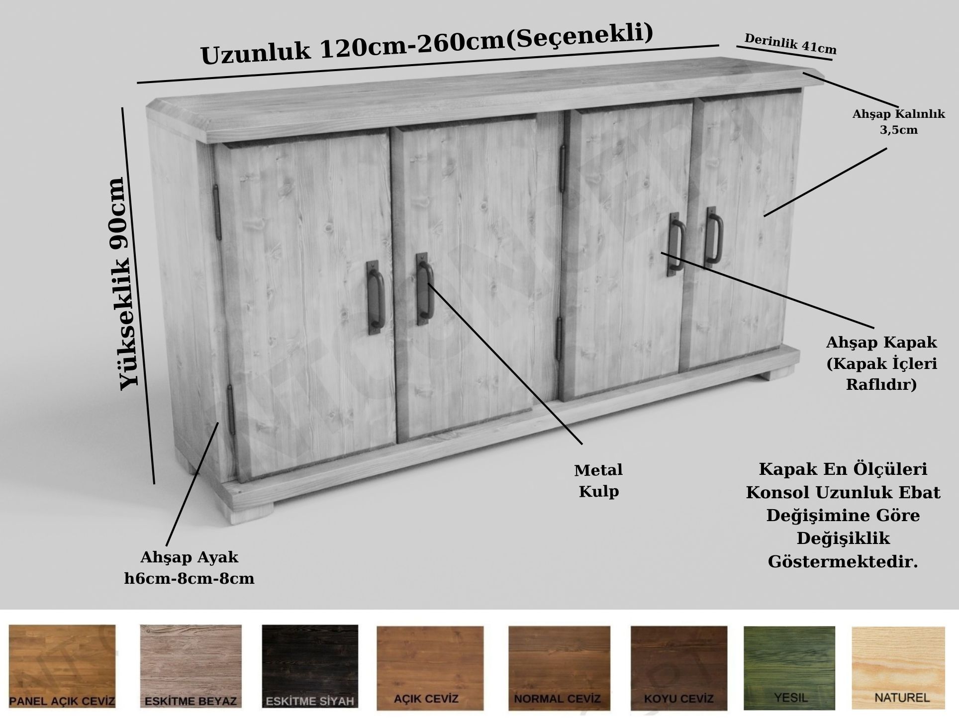 Odeon Ntconcept Masif Ağaç Konsol