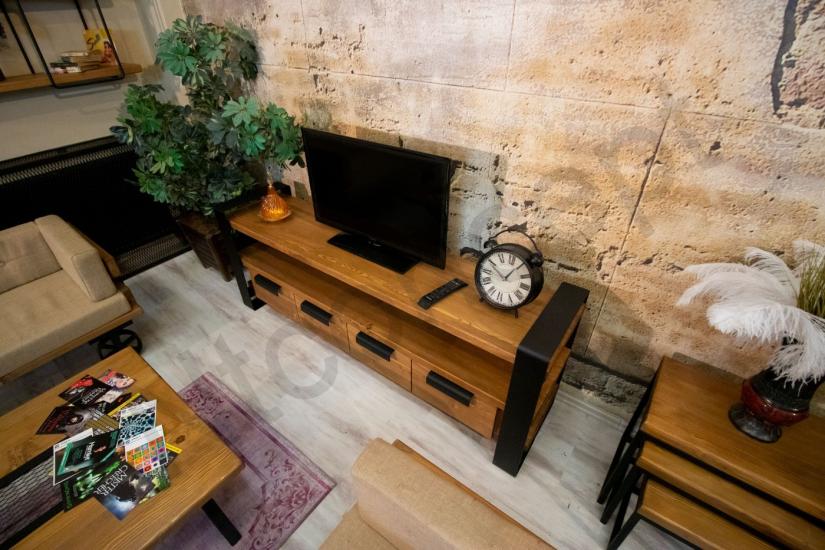 Loft tarzı en kaliteli doğal ağaç Tv Üniteleri Ntconcept’te..