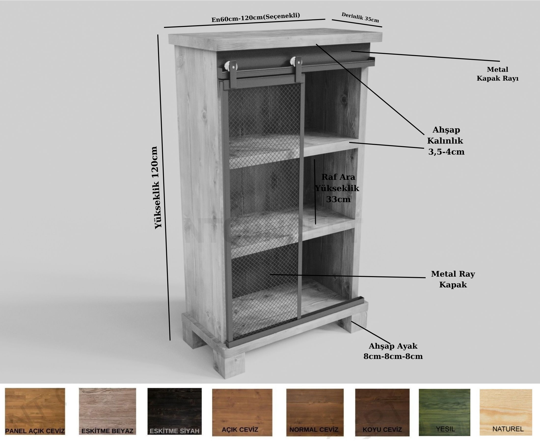 Tien Masif Ağaç Dolap