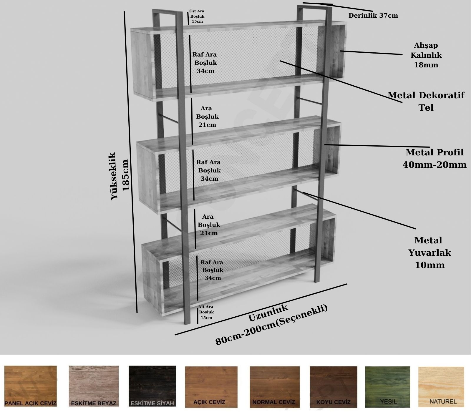 Tora Ntconcept Masif Ağaç Kitaplık-Vitrin