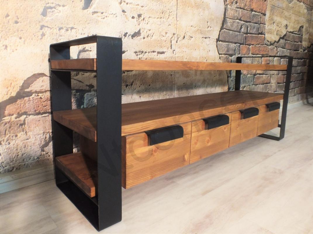 Doğal%20Ağaç%20Açık%20Ceviz%20Metal%20Ayaklı%20Tv%20Standı