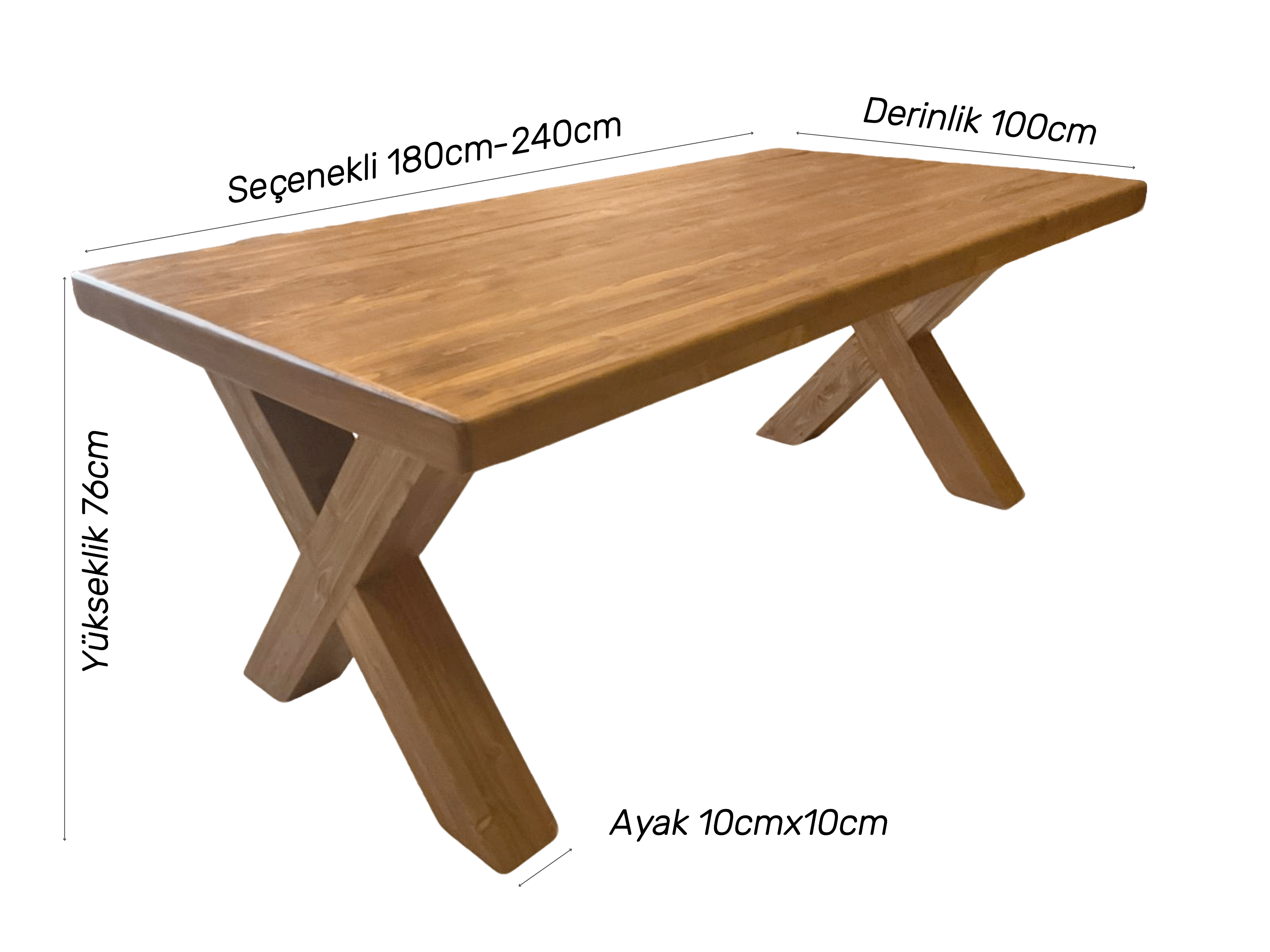 NTConcept Toscana Ahşap Masif Yemek Masası
