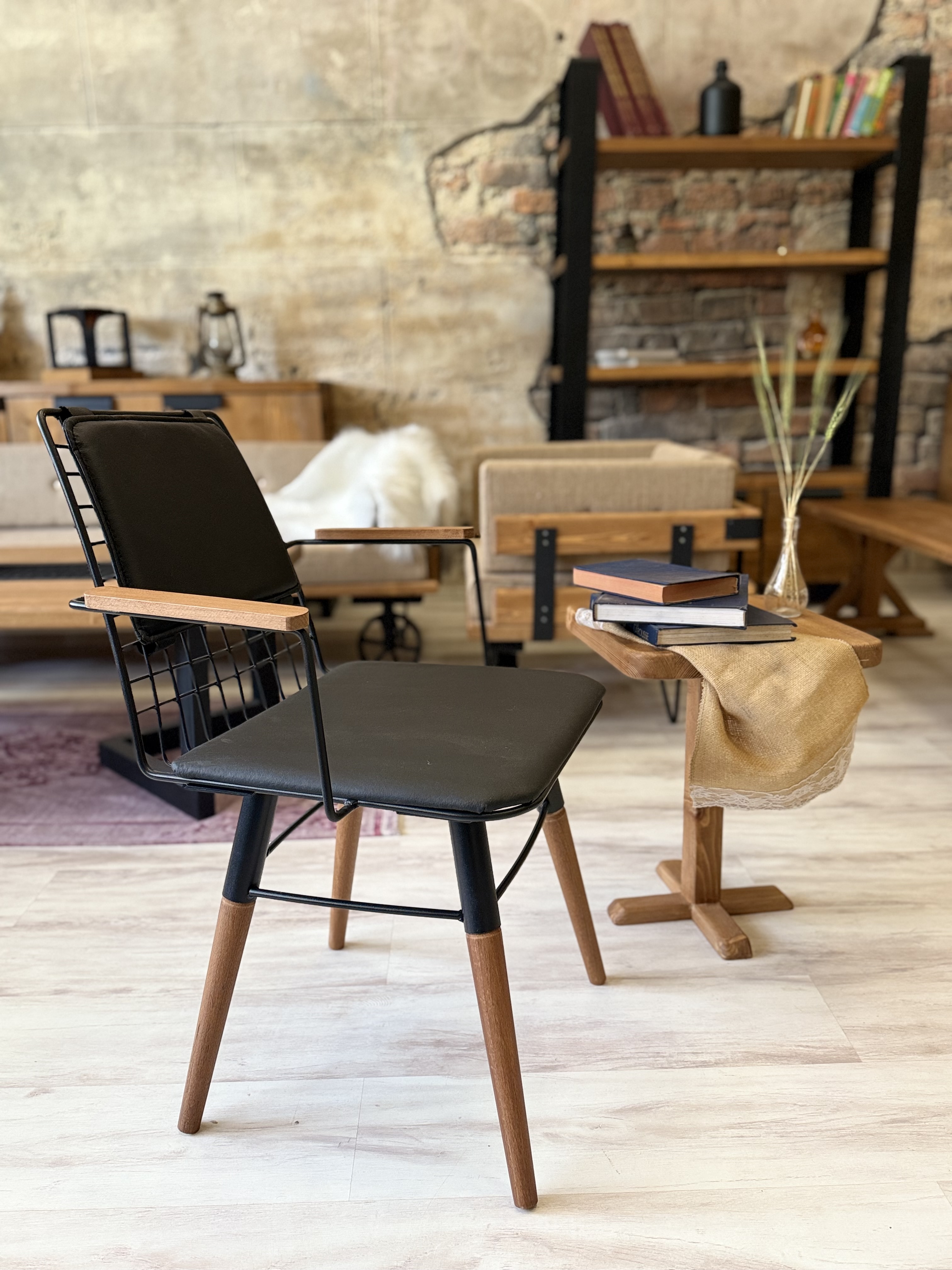 Ntconcept Vitra Sandalye Kollu Tel Ahşap Sandalye