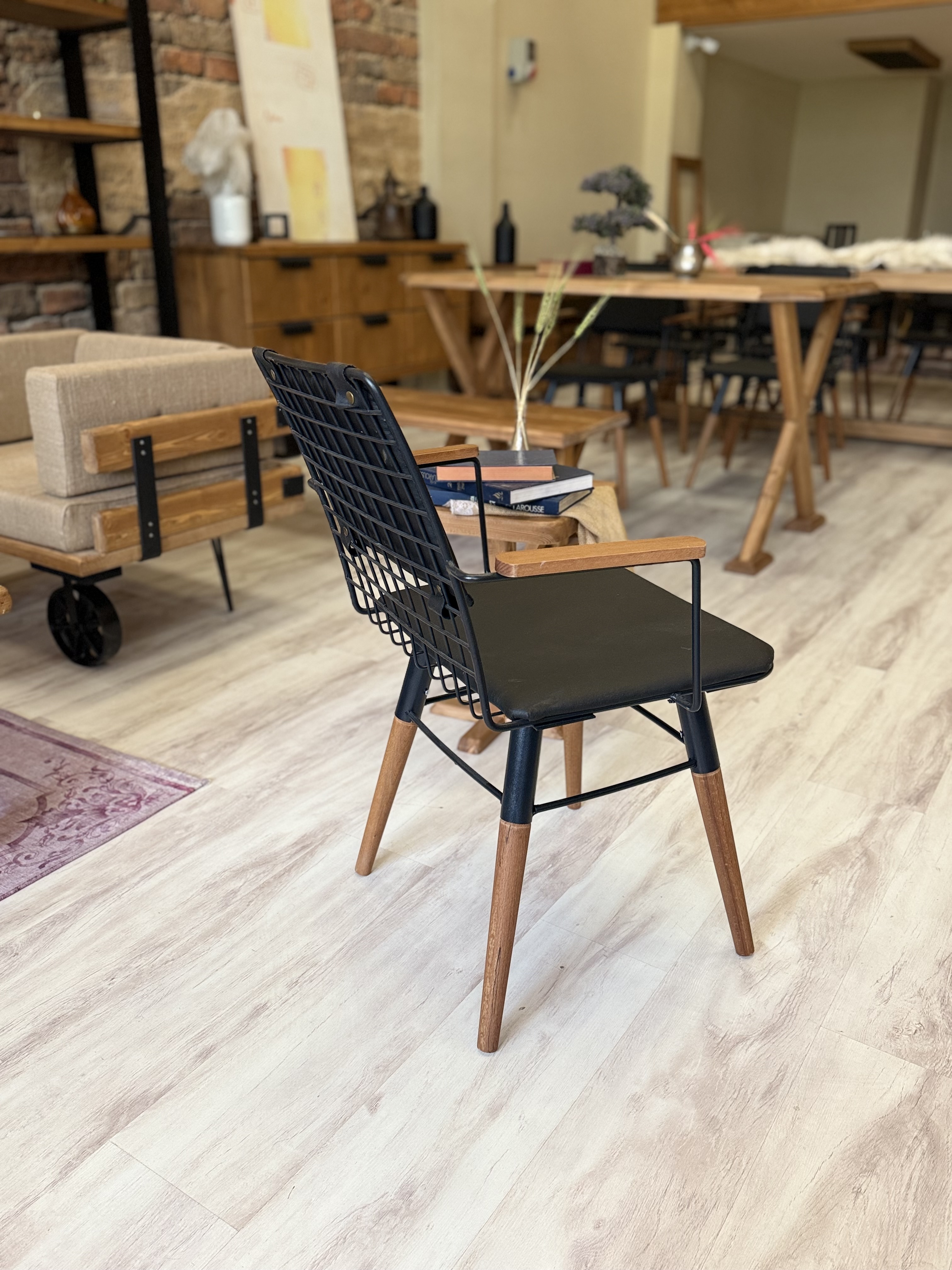 Ntconcept Vitra Sandalye Kollu Tel Ahşap Sandalye