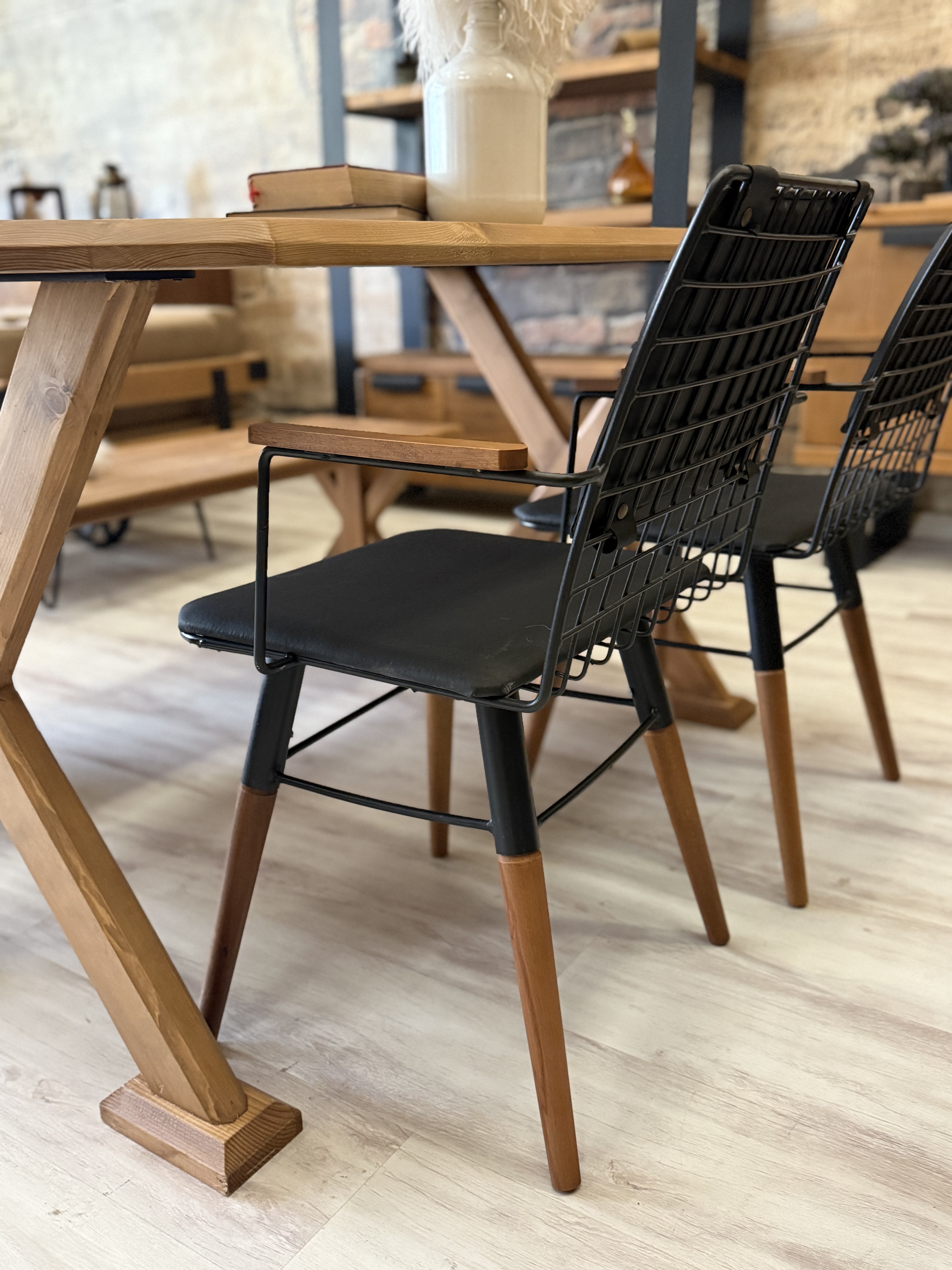 Ntconcept Vitra Sandalye Kollu Tel Ahşap Sandalye