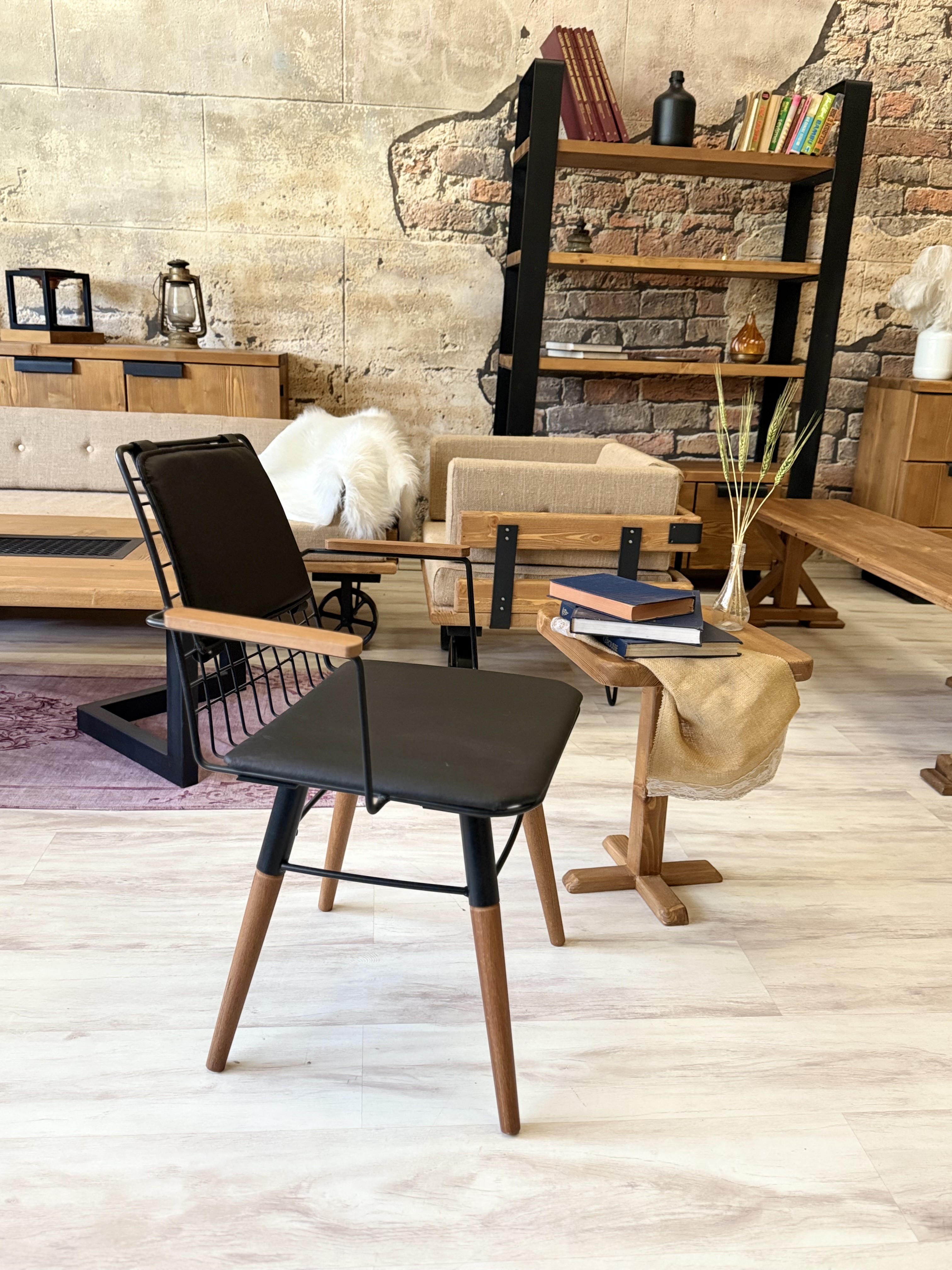 Ntconcept Vitra Sandalye Kollu Tel Ahşap Sandalye